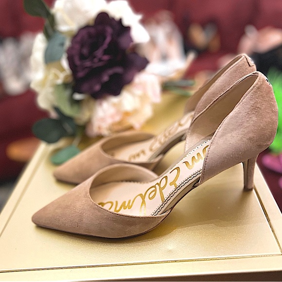Sam Edelman Shoes - Tan Jaina Suede D'Orsay Sam Edelman Pumps